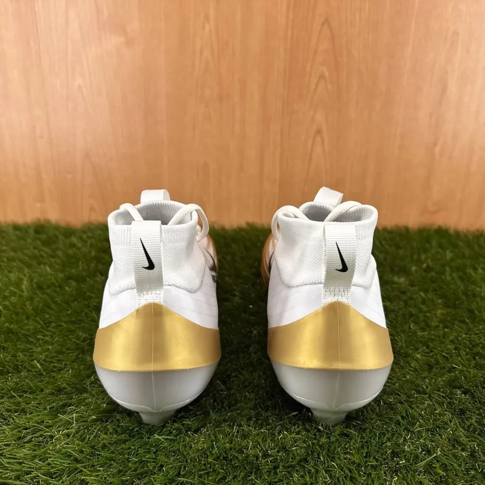 Nike Zoom Air Vapor Pro 1 White Metallic Gold Football Cleats FB3298-103 Sz 9.5